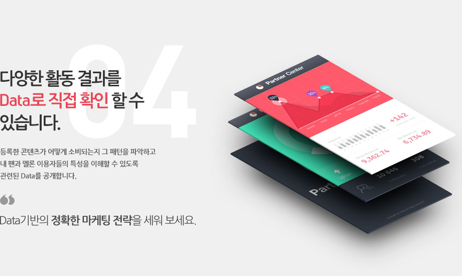 다양한 활동 결과를 Data로 직접 확인 할수 있습니다.
